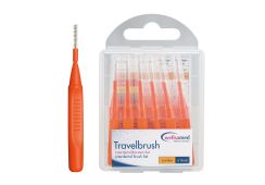 Travelbrush, orange, xxx-fein, ø Draht 0,5 mm, Bürste 1,9 mm